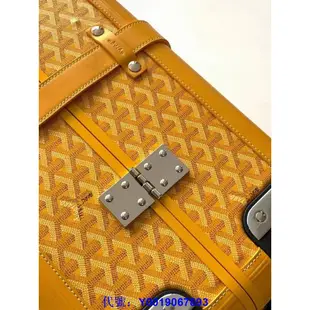 二手正品 99新 GOYARD 戈雅 20寸 登機箱 黃色 檸檬黃  黑棕色 藍色 行李箱 拉桿箱