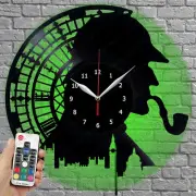 LED Clock Sherlock Holmes Vinyl Record Wall Clock Led Light Wall Clock 188
