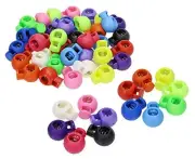 13 Colors Plastic Toggle Single Hole Spring Loaded Elastic Drawstring Rope Co...