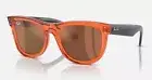 RAY-BAN WAYFARER REVERSE Lenny Kravitz Sunglasses Orange Frames/ Brown Size M