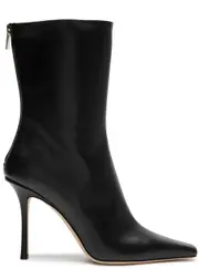 Jimmy Choo Agathe 100 Leather Ankle Boots - Black - 7 7