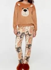 NEW PETER ALEXANDER BROWN BEAR PLUSH TOP & PANTS PJ SET 2+ 20-22 RRP$159.90