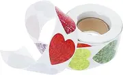 SEWACC 1Roll Heart Shape Packing Stickers Self Adhesive Labels for Wrapping Baking DIY Decorations for Valentine Day and Festive Occasions