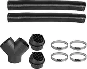 Crozgan Diesel Heater Exhaust Pipe Set Y Branch Warm Air Outlet Vent 2Pcs 75mm Heater Pipe Ducting with 4 Clips and 2Pcs 75mm Mushroom Head Tuyere for Caravan Life Camping Home Heating