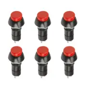 Push Button Switch SPST 1 NO Momentary Round Button 12mm / Red/ 6 Pcs