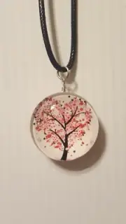 Tree of Life Doublesided Pendant Charm / 17"+2"(chain) Necklace Rope (02)