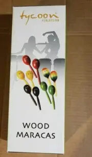 New Full Sized Tycoon Percussion Natural Wood Maracas (SHIPS FREE)