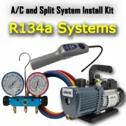 A/C HVAC Install Tools, Vacuum Pump Refrigerant Leak Detector R134a Manifold Set