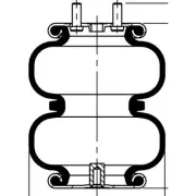 Contitech 64735 Double Convoluted Air Spring Fd 70 15 738, 5 In. Design