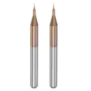 1/8" Shank 0.2mm x 1mm Titanium Coated Carbide End Mill CNC Router Bits 2pcs