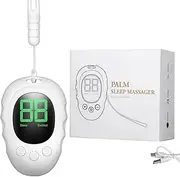 Desertcart Sleep Massager, Handheld Sleep Aid Device, Rechargeable Microcurrent Calm Palm Sleeping Instrument, Compact Sleeping Aid & Anti-Anxiety Device, LED Display, 2 Modes (White)