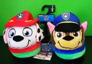 Paw Patrol Marshall & Chase 3D Plush Toddler Boys Slip-on Slippers sz 7/8 New
