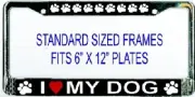 I Heart My Dog Photo License Plate Frame Free Screw Caps with this Frame
