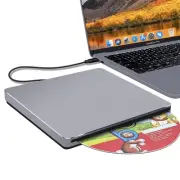 External CD DVD Drive: USB-C Portable Slot-in Burner for Laptop Mac Windows w...
