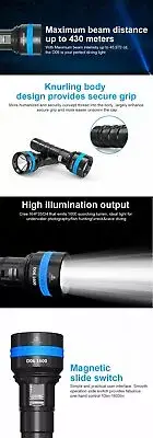 XTAR D06-1600 1600 lumen professional diving flashlight fitted w/ CREE LED