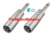 (2) XLR(M) to 1/4 in Mono Male Microphone Mic Cable Audio Adapter Wire Converter