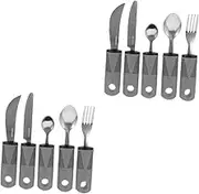 Ipetboom Sets Sturdy Easy to Use Elderly Tableware Set Feeding Spoon Fork Spoon for Patients Disabled Elderly Cutlery