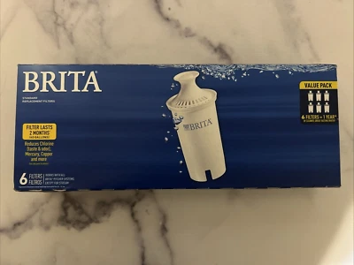 BRITA Water PITCHER Standard Replacement Filters - Set of 6 - New, Sealed