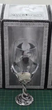"Skull w/Snake Wine Glass" from Myths And Legends Pewter Wine glass series NIB
