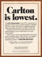 1980 Carlton Cigarettes Vintage Print Ad/Poster Man Cave Wall Art Retro 80s