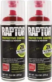 U-POL Raptor Bed Liner 2K Aerosol Flame Red 2-Part Protective Urethane Coating