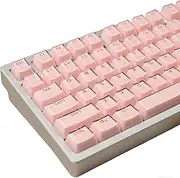 Pink Cute OEM Profile Double Shot pc Transparent keycaps Cherry mx 61/68/75/84/87/104 Mechanical Keyboard Replacement Rounded Corners Cute Crystal Jelly Design 123 Keys