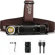 Sofirn SP40A Rechargeable Headlamp, 1200 High Lumen Max Flashlight with 5000K LED Headlight, TIR Lens, with a Rechargeable Battery and USB Cable(SP40A-5000K-KIT)