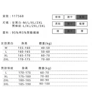 【Amhome】日式純棉情侶條紋睡衣短袖短褲圓領家居服女連身裙男兩件式套裝#117568