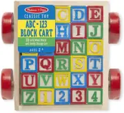 Melissa & Doug Wooden Toy - ABC 123 Wooden Blocks Cart