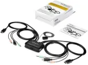 StarTech.com 2 Port DisplayPort KVM Switch - 4K 60Hz - Compact Dual Port