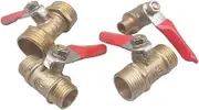 Brass Ball Valve 1/8" 1/4'' 3/8'' 1/2'' Male Ball Valve Brass Connector Joint Copper Pipe Fitting Coupler Adapter(1/4")