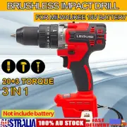 Brushless Cordless 13mm HEAVY DUTY Impact Hammer Drill For Milwaukee 18V Battery