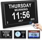 Dementia Clock, Big Wall Clocks for Living Room Decor, 10.1 Inch Large LCD