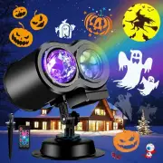 2 IN 1 Halloween Decorations LED Laser Projector Light,indoor Outdoor Light Show