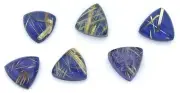 ONE 13mm Triangle Rutilated Quartz Lapis Lazuli Cabochon Gem Stone Gemstone Cab
