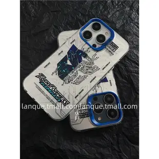 潮牌個性變形金剛電路紋標志適用蘋果14promax手機殼iPhone13/14新款12雙層彩銀14pro情侶11防摔13promax高級