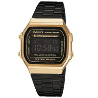 在飛比找樂天市場購物網優惠-CASIO手錶 黑金電子鋼錶【NEC158】