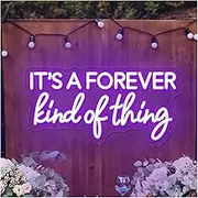 Sign Lamp It's A Forever Kind Of Thing Letter Neon Signs, USB Powered Neon Lights Suitable For Bedroom Home Wall Decor Night Lights 45cm(D)