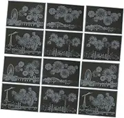 Toyvian 12Pcs Multicolored Scratch Picture DIY Scraping Painting of World Cities Vivid Nocturne Designs Art for Fun Doodling Learning Activity