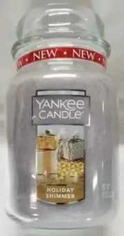 Yankee Candle HOLIDAY SHIMMER Large Jar 22 Oz Gray New Wax Mint Musk Champagne