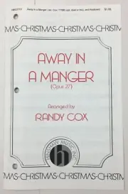 Away In A Manger TTBB Chorus Choral Keyboard Sheet Music Randy Cox Hinshaw Inc