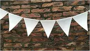 Bunting Flags 10M 36 Flags White Pennant Non Woven Fabric Bunting Flags Wedding Party Decoration Home Bridal Shower Bunting Garland Bunting