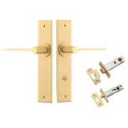 Como Lever Chamfered Backplate Privacy Kit Brushed Brass