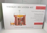 Jillmo Whiskey Decanter Set, 1250ml Whiskey Decanter with 2 Whiskey Glasses