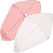 Gogogmee 2pcs Hair Microfiber Hair Towel Cap Turban for Women Rapid Drying Drying Cap