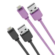 Laser 2m (2-pack) MFi Lightning Cable (Black/Purple)