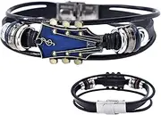 [JIEBWCHA] Adjustable Bracelets for Men | Adjustable Punk Style Wristbands - Valentine's Day Jewelry, Music Theme Multilayer Wristbands for Him