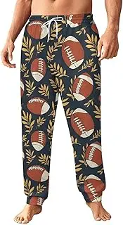 [Generic] Men's Sweatpants, Football and Wreaths in Retro Style-12, Polyester Joggers, Sweatpants Jogging Pants for Workout Running