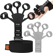 2 Set Finger Exerciser 6 Resistant Level Hand Strengthener Finger Resistancess Band Guitar,Hand Workout Extension Exerciser Hand Grip Trainer Patients Strength Stretching Rehabilitation Trainings