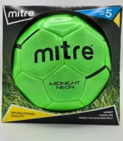 Mitre Soccer Ball Midnight Neon Recreational Size 5 - Bright Neon